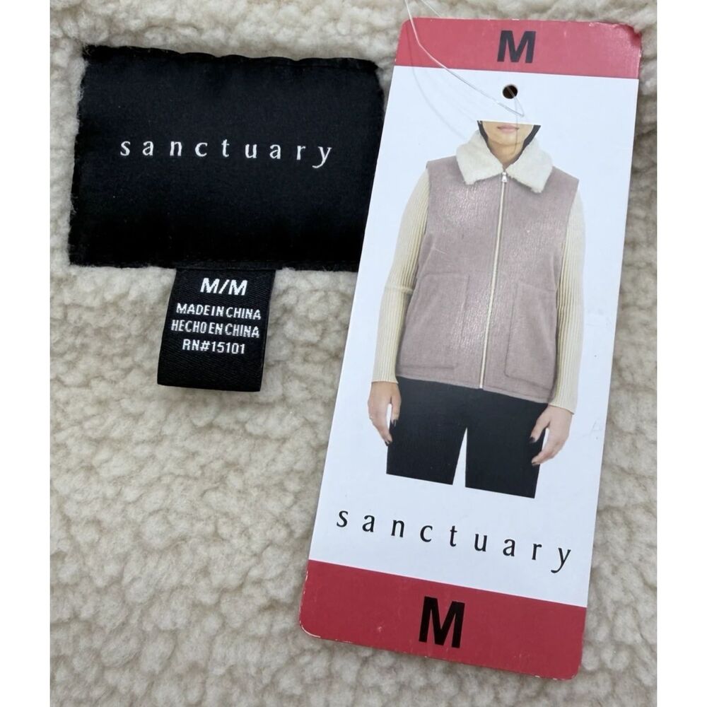 Sanctuary Sleeveless Vest Women's M Sherpa Soft Warm Cozy Mauve (NWT) - Picture 11 of 12